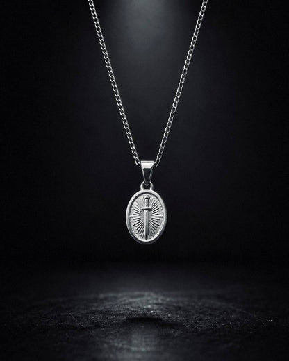 Silver Sword Medallion Pendant - Coda Jewelry