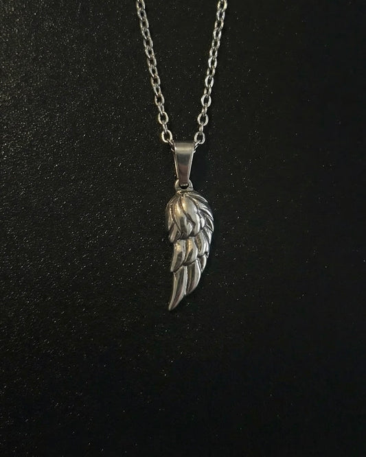 Steel Angel Wing Pendant - Coda Jewelry