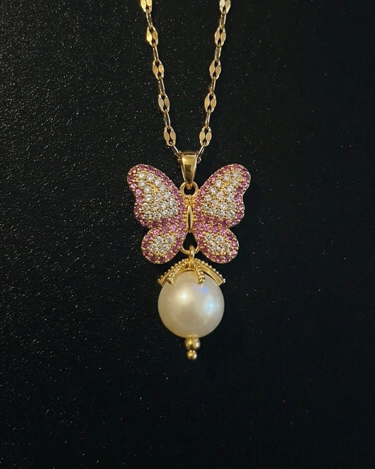 Butterfly pearl pendant - Coda Jewelry