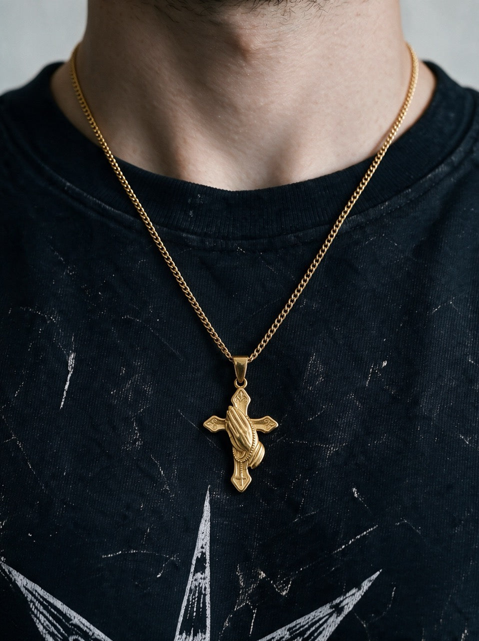Gold Hand Cross Pendant - Coda Jewelry