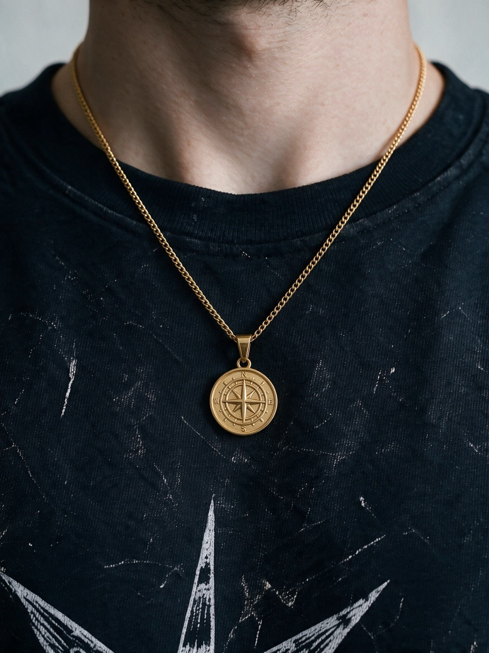 Gold Compass Pendant - Coda Jewelry