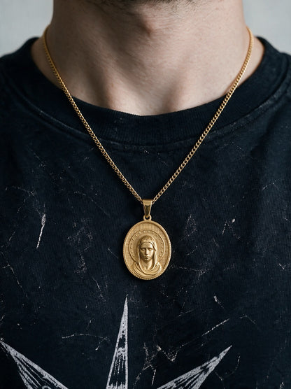 Gold Holy Mary Pendant - Coda Jewelry