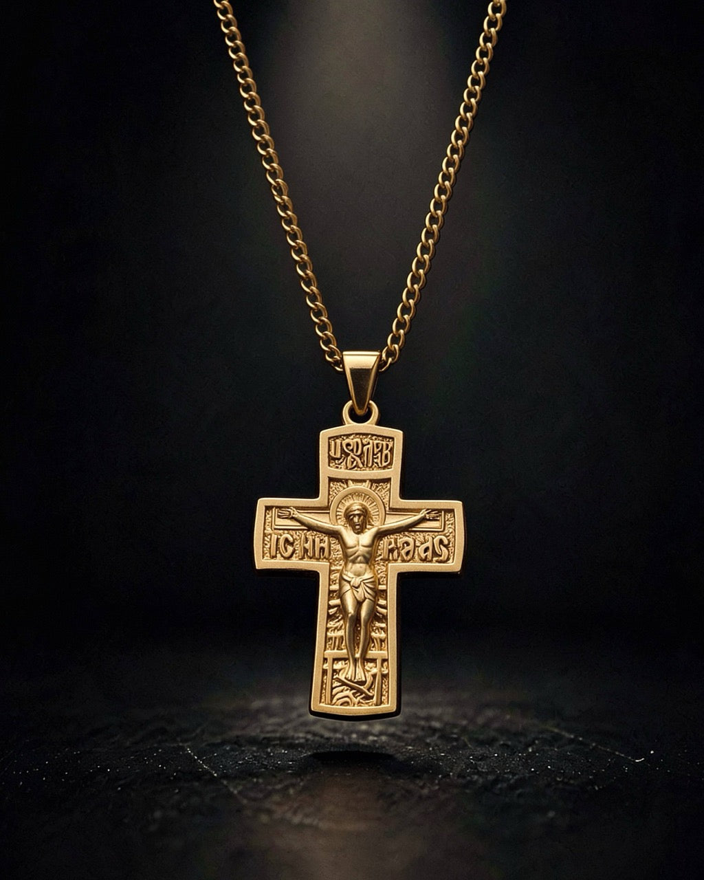 Gold Holy Rising Jesus Cross Pendant - Coda Jewelry
