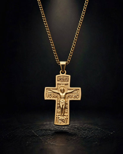 Gold Orthodox Crucifix Pendant - Coda Jewelry
