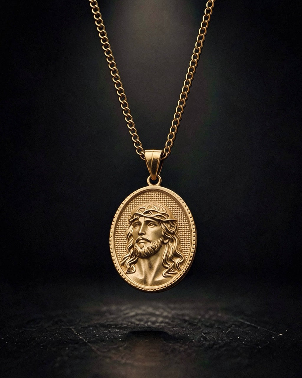 Gold Jesus Medallion Pendant - Coda Jewelry
