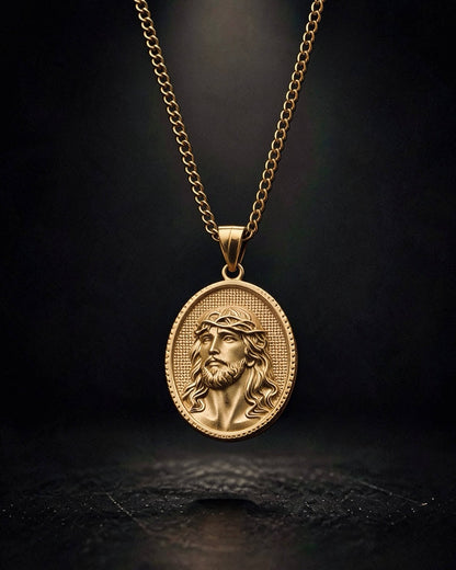 Gold Jesus Medallion Pendant - Coda Jewelry