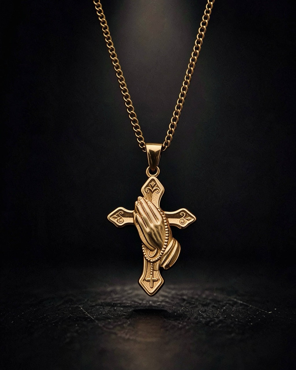 Gold Hand Cross Pendant - Coda Jewelry