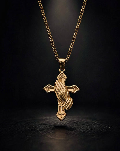 Gold Hand Cross Pendant - Coda Jewelry