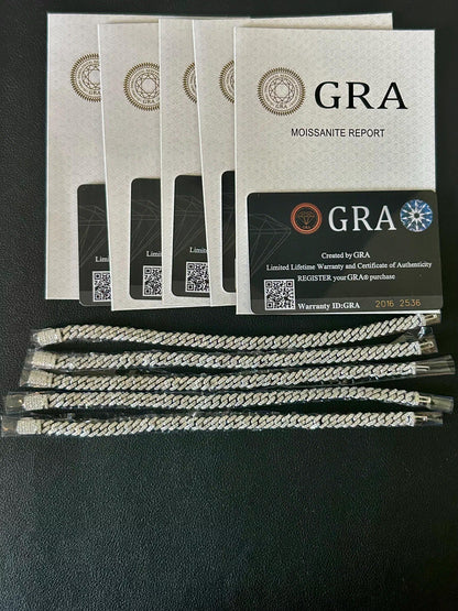 Moissanite Cuban Link Bracelet | Silver