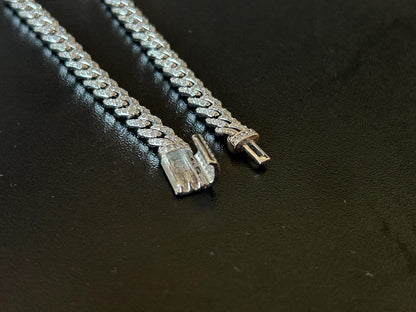 Moissanite Cuban Link Bracelet | Silver