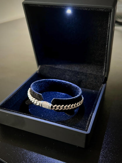 Moissanite Cuban Link Bracelet | Silver