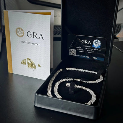 Moissanite Curb Cuban Link Chain | Silver