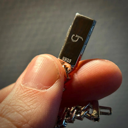 Moissanite Curb Cuban Link Chain | Silver