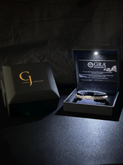Moissanite Cuban Link Bracelet | Silver