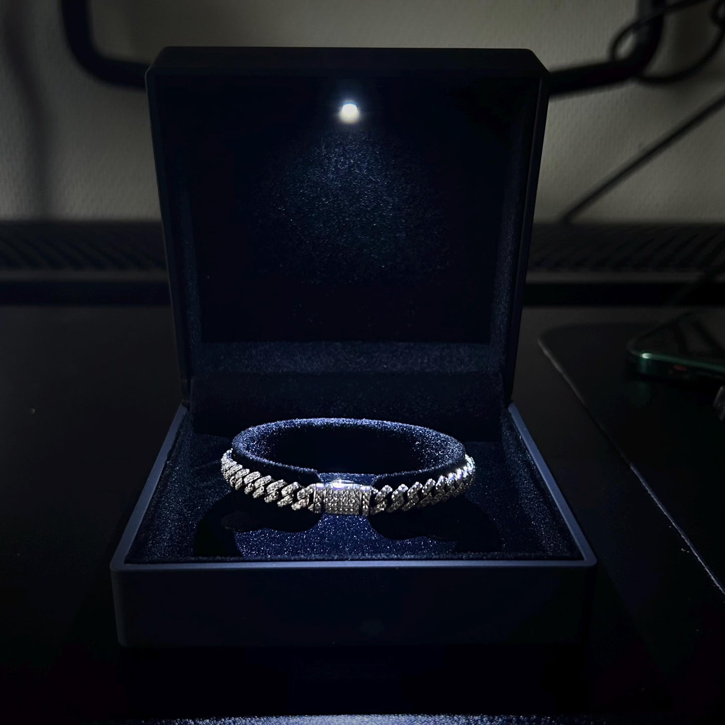 Moissanite Cuban Link Bracelet | Silver