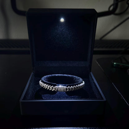 Moissanite Cuban Link Bracelet | Silver