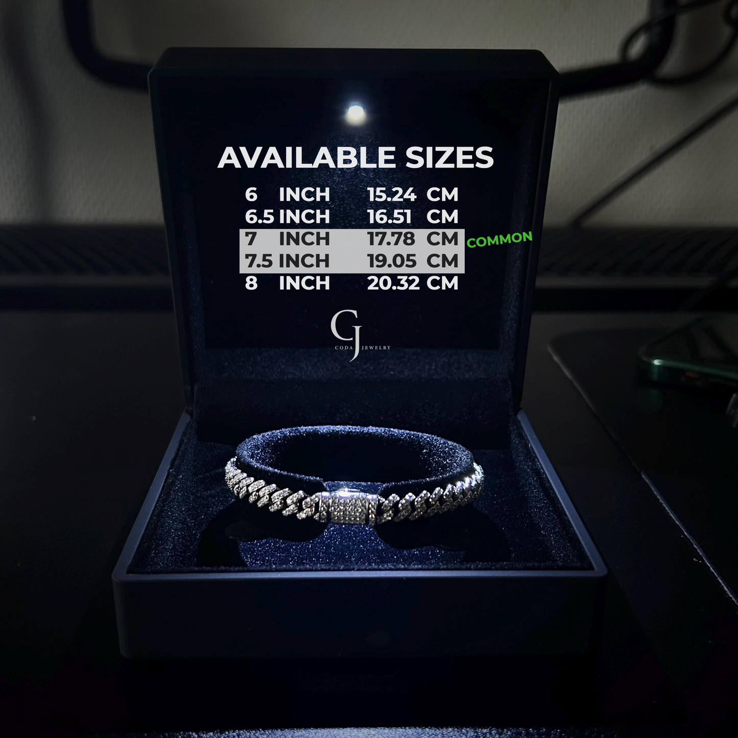 Moissanite Cubaanse schakelarmband | Zilver