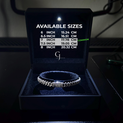 Moissanite Cubaanse schakelarmband | Zilver