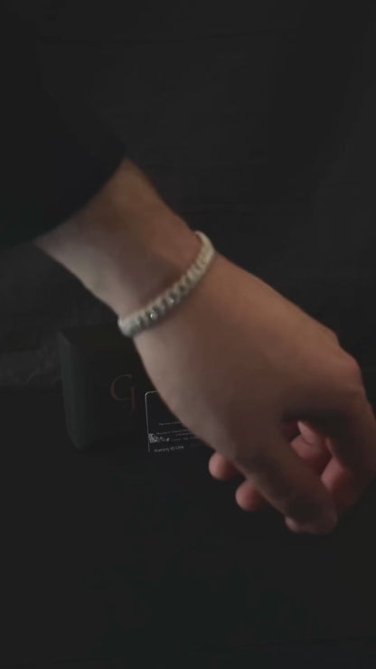 Moissanite Cuban Link Bracelet | Silver