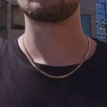 Curb Cuban Link Chain | 4mm - 14k Gold