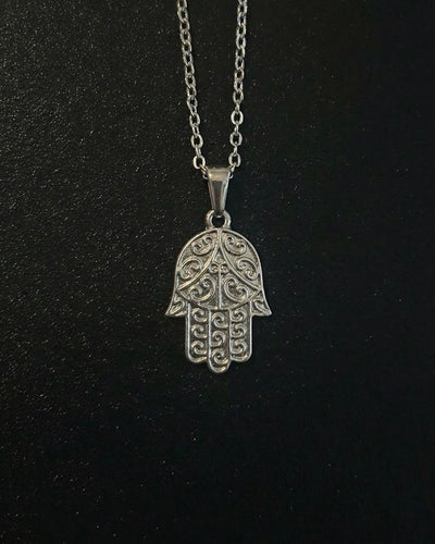 Silver Hamsa Hand Pendant