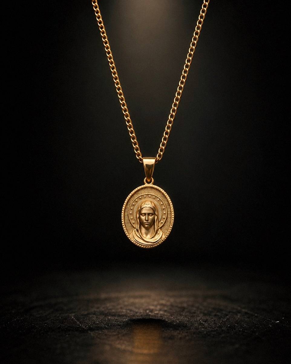 Gold Holy Mary Pendant - Coda Jewelry