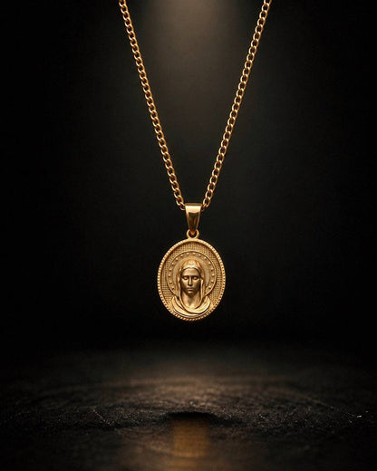Gold Holy Mary Pendant - Coda Jewelry