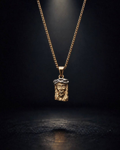 Gold Jesus Head Pendant - Coda Jewelry