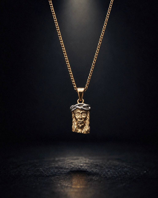 Gold Jesus Head Pendant